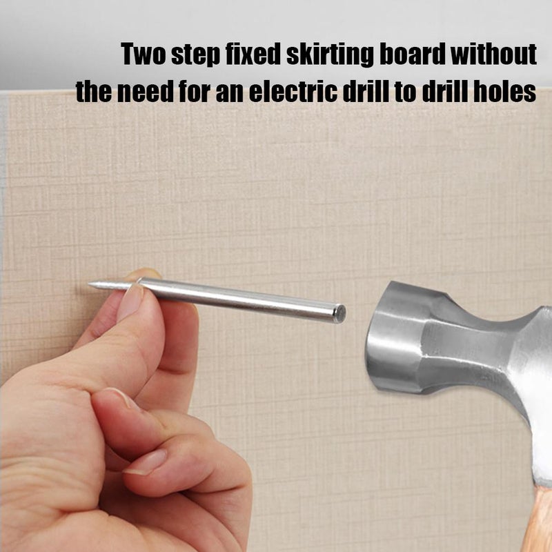 50PCS Double-Head Skirting Thread Seamless Nail,Invisible Screws & Specific Sleeve Tool,Double-Headed Nails for Seamless Skirting Thread with Solid Wood Baseboard - Image 2